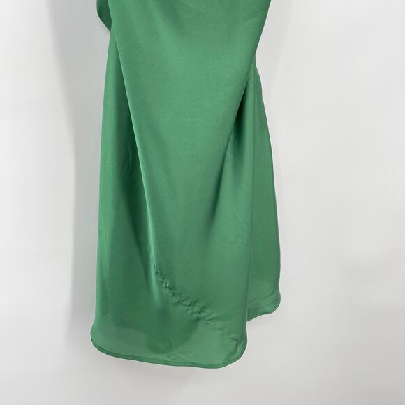 Lovers and Friends | Boa Mini Dress in Green Satin Cowl Neck Slip S w/ Tags - Picture 6 of 14